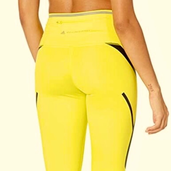 NWT adidas by Stella McCartney True Pace Neon Yellow Leggings S - Picture 4 of 9